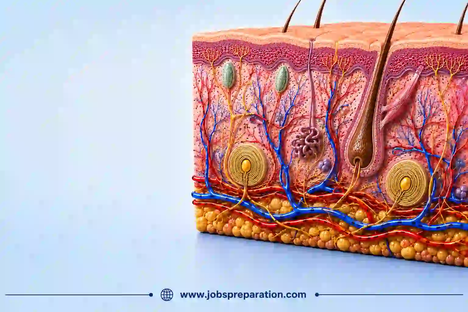 చర్మ నాడీ గ్రాహకాలు మరియు రక్త సరఫరా | human skin structure mcq telugu part 5